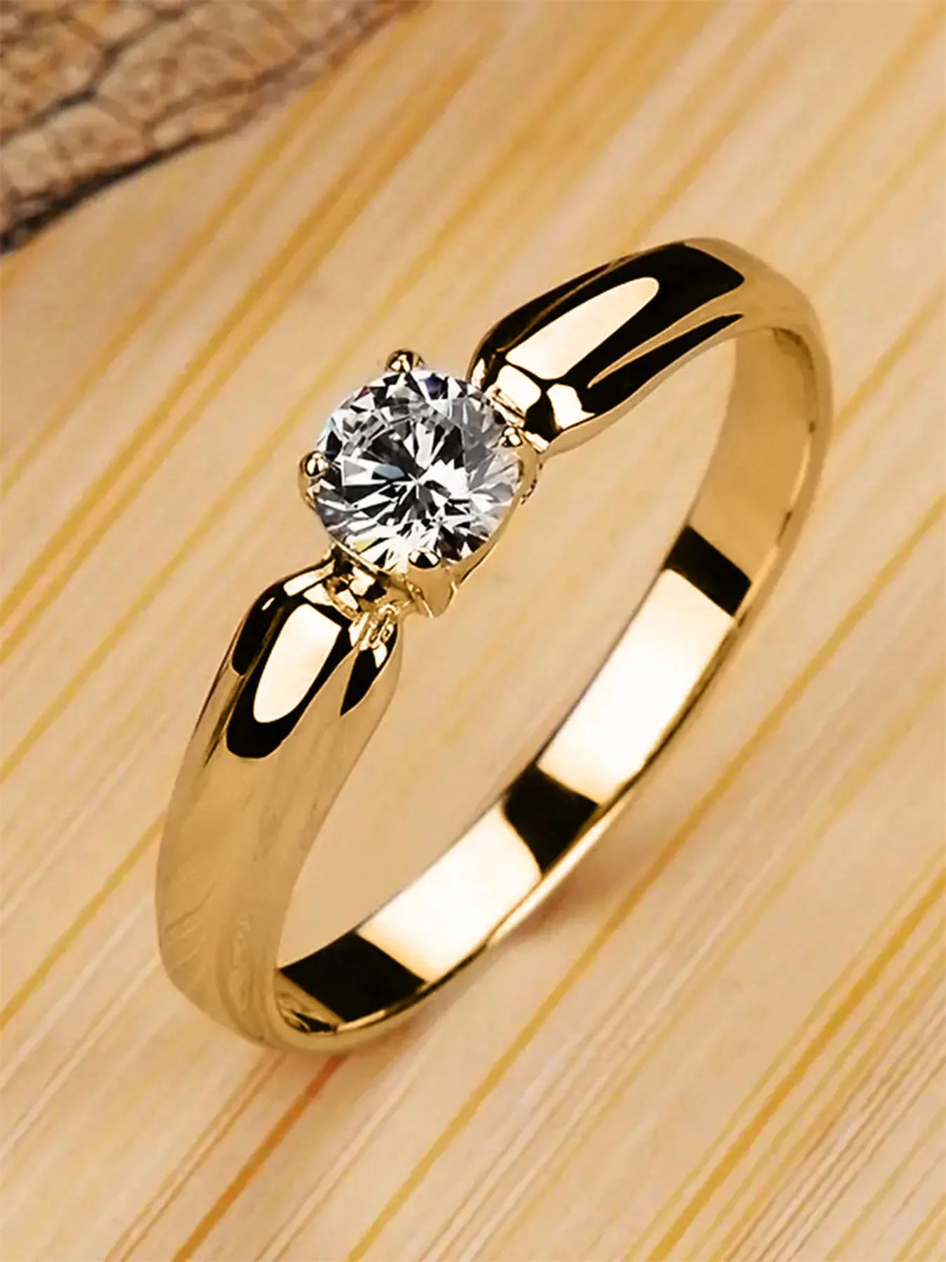 1 PC Elegant Cubic Zirconia Solitaire Ring For Women For Valentine's Day Gift Wedding Anniversary Party Jewelry Solitaire Engagement Rings Cz Rings