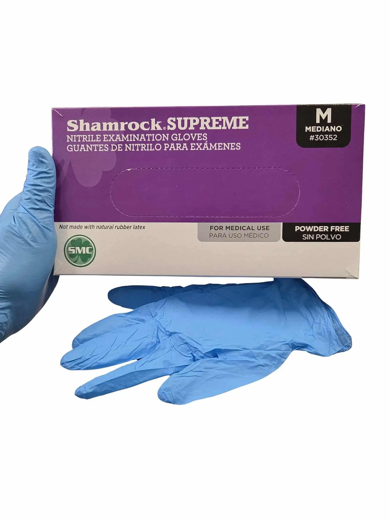 Shamrock Medical Grade Nitrile Examination Hand Gloves, Medium Size, Powder-Free, Latex-Free, Sterile, Comfortable Fit for Medical & Work Safety Cleaning (#30352), Medical Grade Gloves