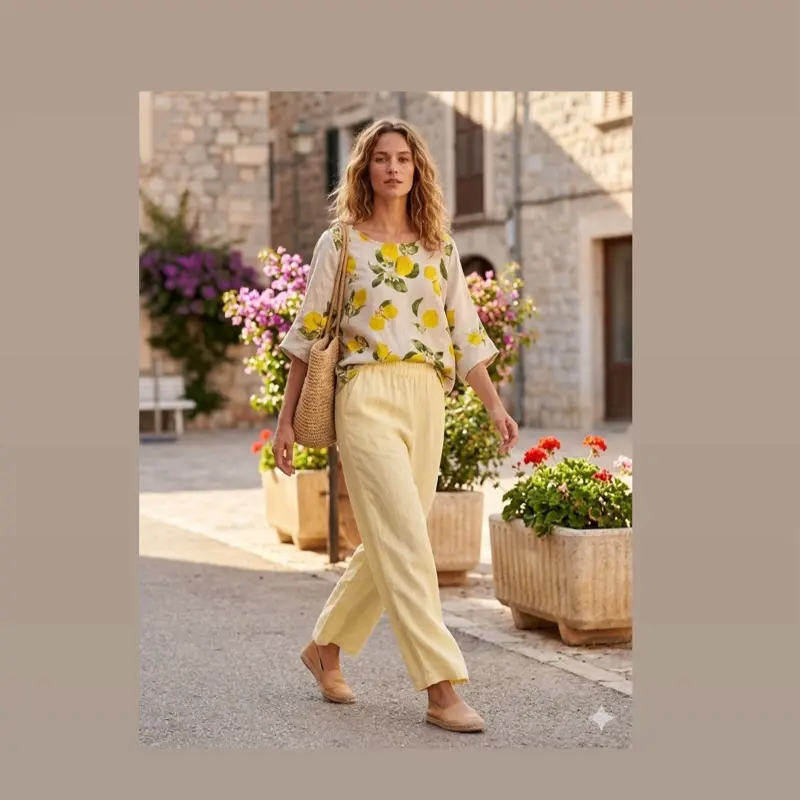 Veronas Soft Italian Linen Pants - Relaxed Fit, Elastic Waistband, Effortless Chic Style, Lightweight, Breathable Everyday Pants