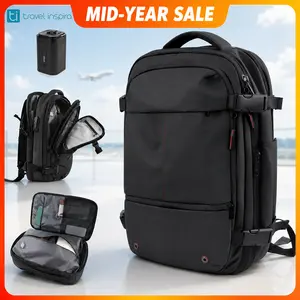 Travel Inspira 55L Expandable Vacuum Compression Backpack with Electric Pump, Carry-On Travel Backpack for Summer Travel, Mid-Year Deal Personal Item Bag for Men Women, summerwins