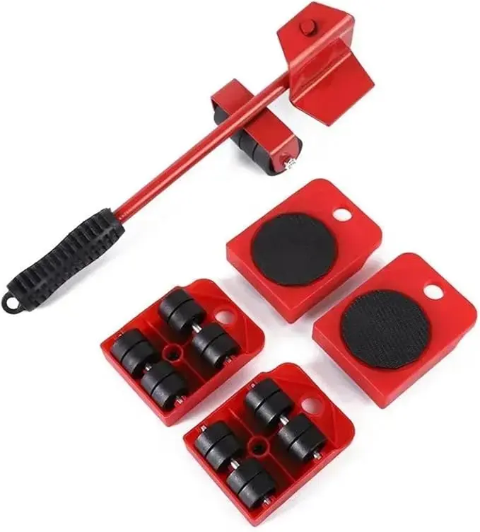 5-piece heavy-duty furniture moving kit, rolling accessory set for moving heavy items, supports up to 150 kg,  with Ripping Bar