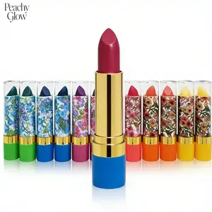 Peachy Glow 12 In 1 Lipstick Bundle Smudge Proof Non Drying Lipstick Collection With Nourishing Formula Unique Colors For Daily Use Makeup Moisture Hydrating