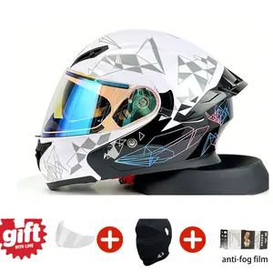 Lightweight Motorcycle Face Helmet, Unisex Open Chin Design, All-Season Universal Fit, Suitable for Racing Electric Bikes, Gift Option, Motorcycle Helmet Visor