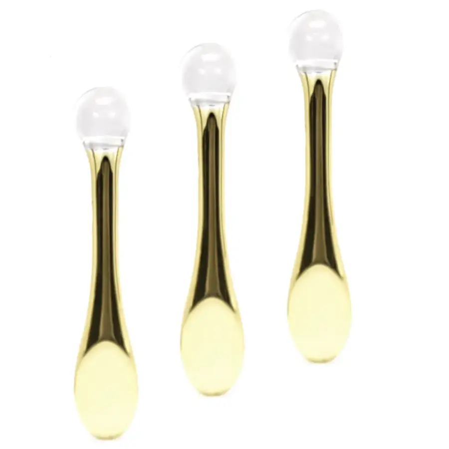 CulturaLuxe Gold Skincare Spatula for Precise and Hygienic Application - Pack of 3, skincare tools