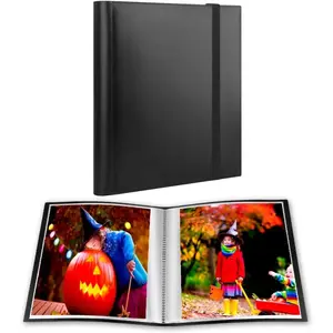 Photo Album 8x10, 8x10 Photo Album Book Holds 68 Photos, Art Portfolio Binder for 8 x 10 Pictures, 10 x 8 Sheet Protector Folder for Photos, Kids Artwork, Sketch (Black)