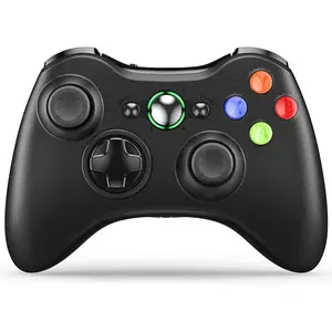 Wireless Controller Compatible with Microsoft Xbox 360 & Slim/PC Windows 10/8/7, with Upgraded Joystick/Double Shock (White)