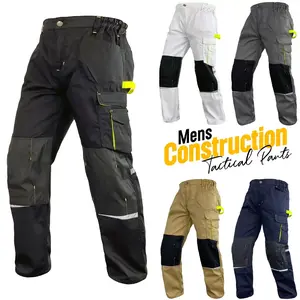 Men Cargo Trousers Safety Cordura Warehouse Work Reinforced Tactical Construction Outdoor Heavy Duty Pants Classic Cotton