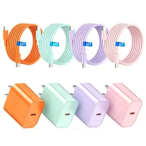 20W USB-C Fast Charging Wall Adapter, Includes a 6-Foot USB-C to C Fast Charging Data Cable, Compatible  for Iphone 15-17 Series, And Works with for Samsung\ Ultra/S23/S23+/S22/S22+/S21 Ultra/S20/S10+/S9/S8/Z Fold 3 4/A53 5 kit