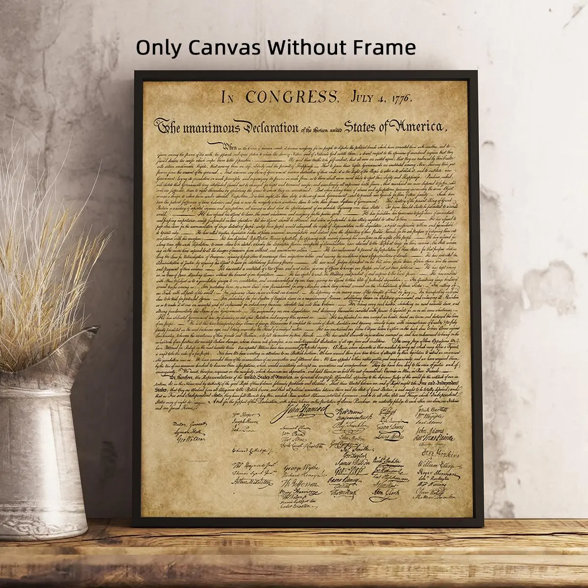 Vintage Declaration Of Independence Poster, 1 Count Retro US Historical Canvas Poster, Waterproof Canvas Wall Art, Wall Decor for Home and Dormitory, Ornaments, Decorative Artwork, Artwork For Walls, Art Wall Decoration