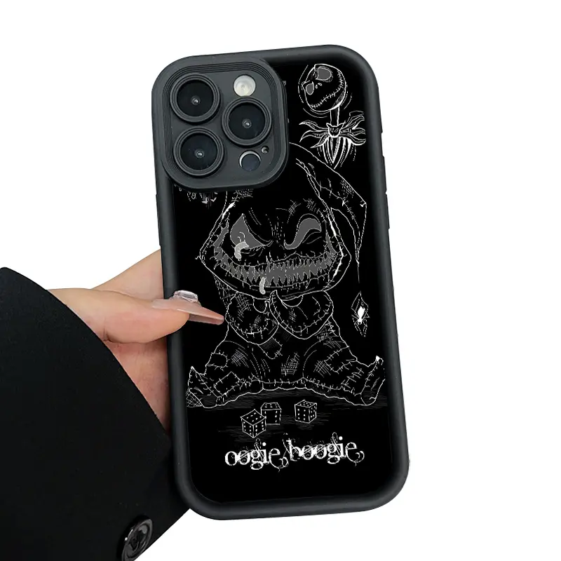 LOSVORF 2026 New Oogie Boogie Sketch Case for iPhone 17 16 Pro Max 15 Plus 14 13 12 11 Air XS XR Shockproof Soft Silicone Protective Cover Anti-Scratch Advanced Fashion Gift for Samsung Galaxy S26