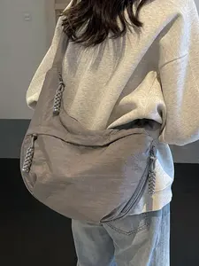 Women's Solid  Large Capacity Crossbody Bag, Fashionable Lightweight Shoulder Bag for Daily Commute, Casual Trendy Versatile High-quality Daily Commuting Bag, Adjustable Strap Bag, Casual Handbag Satchel