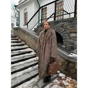 Women's Solid Color Open Front Faux Fur Coat, Elegant Long Sleeve Waterfall Collar Casual Outerwear for Fall & Winter, Women's Clothing for Daily Wear,  Clothing for Women