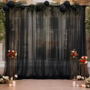 Sheer Backdrop Curtain Set, Adjustable Rod Pocket Design, Elegant Wedding Decor, Holiday Party Decoration Supplies, Perfect Photography Background