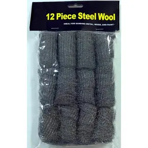 WorldWide Sales Online Steel Wool (12 Pack) Medium Grit for Sanding Wood, Metal, & Paint – Abrasives, Home Goods, import