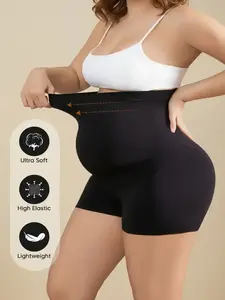 Maternity Support Shorts, Expandable High-Elastic Belly Panel, Ultra-Soft Breathable Seamless Pregnancy Shapewear, Maternity Clothing, Prenatal Maternity Clothing