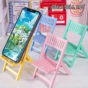 Creative Folding Chair Phone Stand & Mini Stool, Portable Multicolor Design, Compact Desktop Holder for Phones, Tablets, E-Readers, Bedside, Desk, Travel, Multifunctional Phone Stand, Phone Accessory Compatible