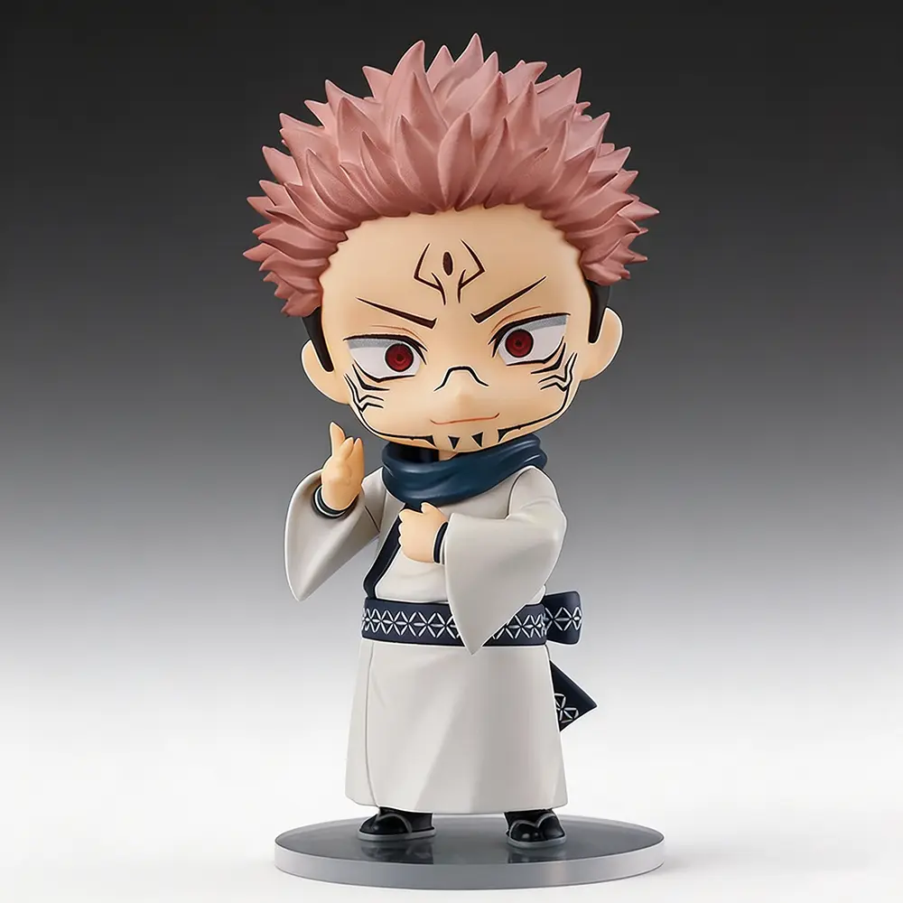 1834# Jujutsu Kaisen Ryomen Sukuna Inspired 10cm Q-Version Cute Chibi Action Figure, Non-Toxic Collectible Boxed Figure, Shelf Display Desk Decor, Anime Fan Gift