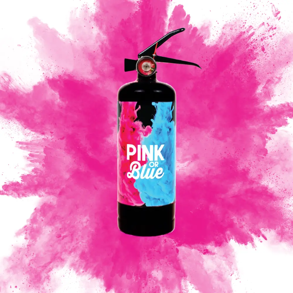 Handheld Pink Gender Reveal Cornstarch Confetti Blaster - 3.5 in Diameter, 12 in Tall, Quick Burst Spray, Biodegradable, Safe and Easy to Use, Simple Operation, Vibrant Display Decorations Supplies for Outdoor Baby Shower Parties