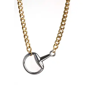 In Control Horse Bit 316L Stainless Steel Necklace - 16" Tarnish-resistant Water-friendly Hypoallergenic Nickel-free Pendant Exquisite Jewelry Gift Exquisite Chain Jewelry