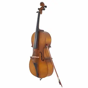 4/4 Acoustic Cello Case Bow Rosin Wood Color   Violin Kit with Accessories Beginner Full Size