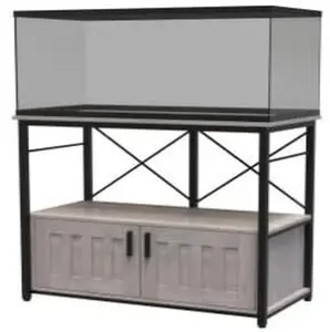 Garvee Aquarium Stand 105x58x16.5 cm, Aquarium Furniture with Durable Wood and Metal Storage, Suitable for Turtle and Reptile Aquariums and Terrariums, Interior Decoration for Living Room and Dining Room