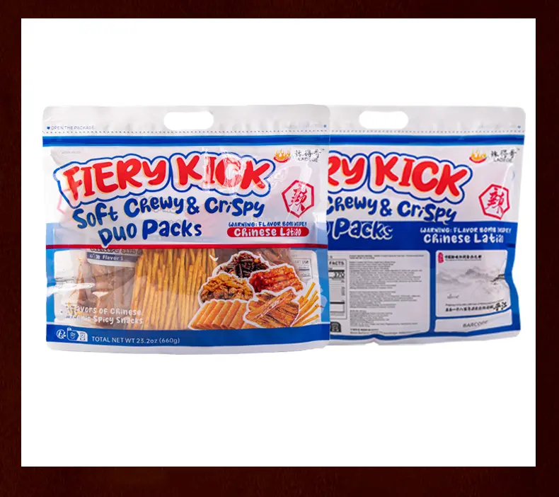 Fiery Kick Chinese Latiao Duo Packs - 450g Plant-Based Gluten-Free Healthy Snacks Variety Pack, Soft Chewy & Crispy Mixed Spicy Strips with Assorted Flavors, Viral Asian Spicy Snack, Flavor