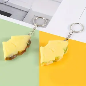 1pc Simulated Pineapple Slice Keychain Pendant, Creative Keychain Decoration For Car Keys, Backpacks, Wallets