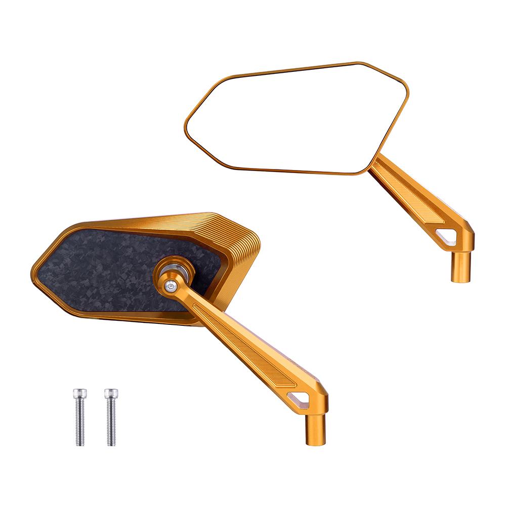 FireBlade Carbon Fiber Performance Motorcycle Side Mirrors - CNC Machined Forged Carbon-Billet Aluminum Motor Part, Easy Install Replacement with Aggressive Look & Improved Vision for Harley-Davidson, Indian, Larger View