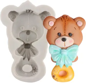 Bear Silicone Fondant Molds For Cake Decoration Cupcake Topper Candy Chocolate Gum Paste Polymer Clay Set Of 1