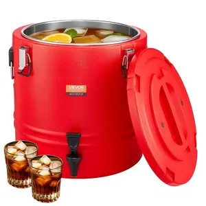 fathersdaygift VEVOR Insulated Beverage Dispenser, 8 Gal/30.3L Thermal Hot and Cold Drink Server Dispenser with Spigot, Food-Grade Cooler Jug with 304 Stainless Steel Interior, for Tea Coffee Restaurant Outdoor