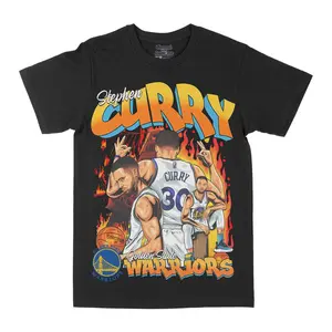 Steph Curry Warriors Graphic Tee, Y2K Rap Streetwear T-Shirt, Unisex Crew Neck, Vintage Hip-Hop Graphic, Sports Style, Casual Cotton Fit
