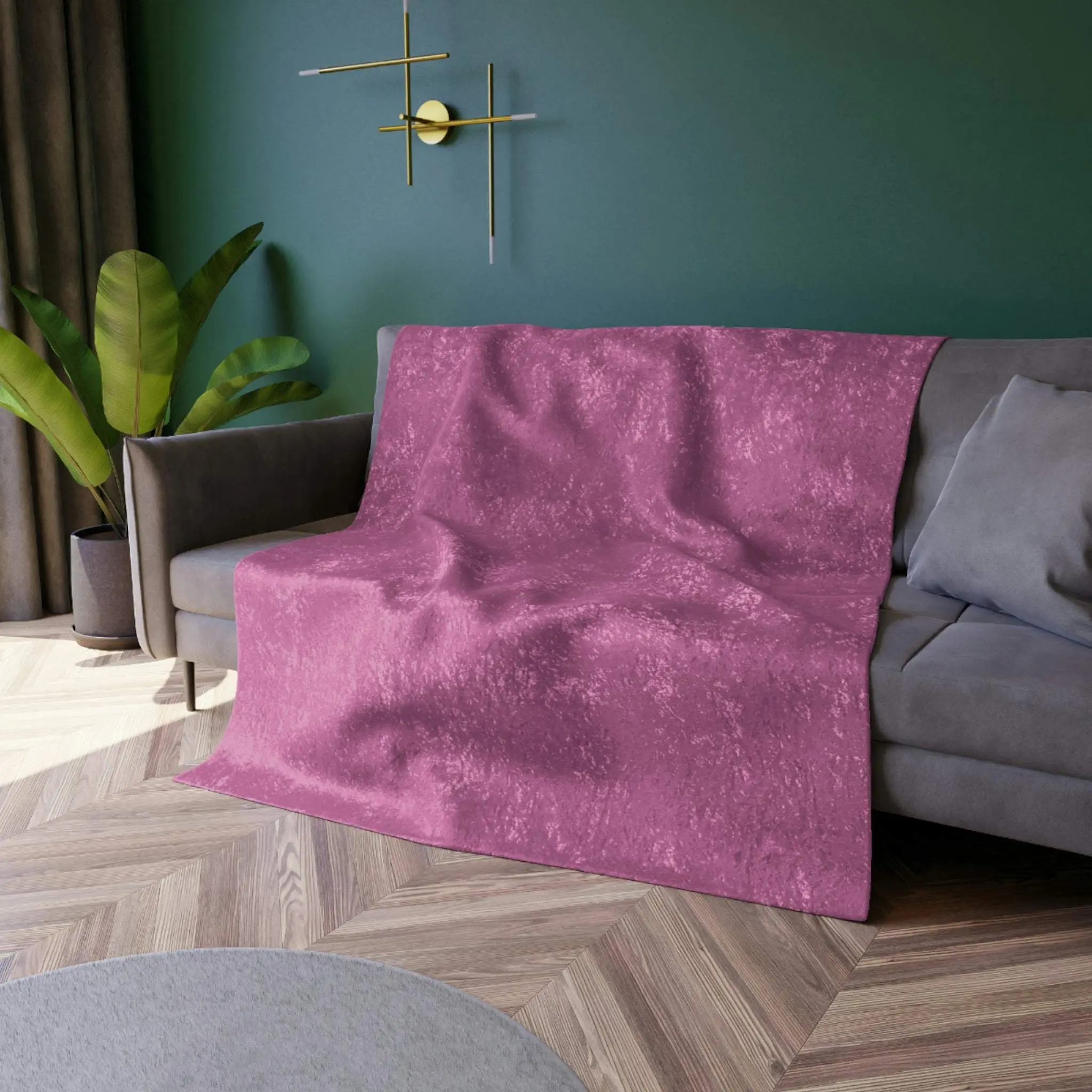 Purplish Pink Crushed Velvet Blanket