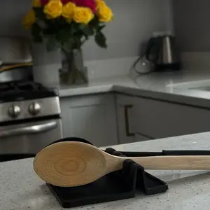 Silicone Spoon Rest for Stove & Counter – 4-Slot Utensil Holder, Heat-Resistant, Non-Slip, Dishwasher-Safe spoon rest, utensil rest, ladle holder, spatula holder, utensil holder, drip tray, stove top, counter, silicone, heat resistant, non slip, dishwashe