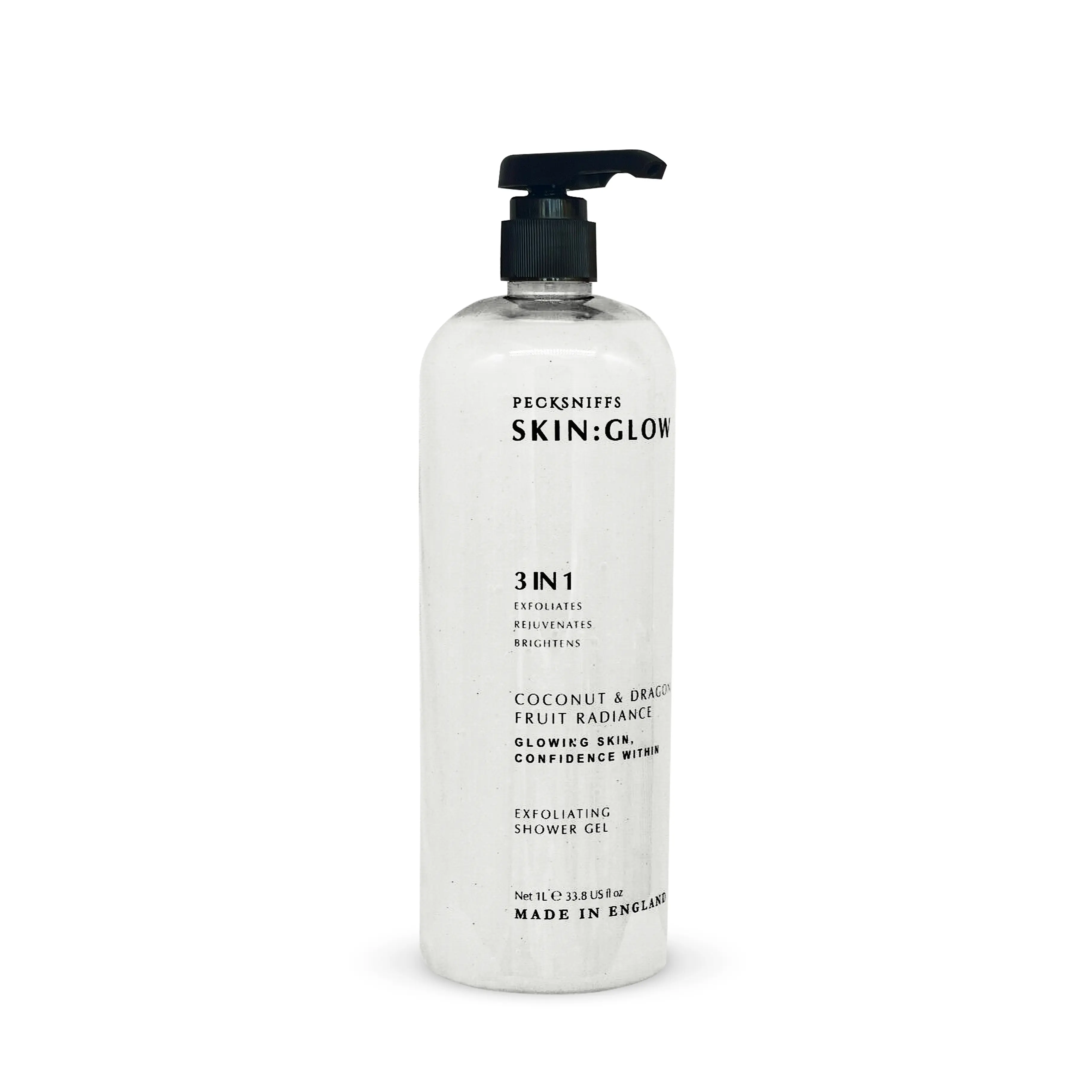 Pecksniffs Coconut & Dragon Fruit Radiance Exfoliating Shower Gel | 1000 ml / 33.80 Fl Oz