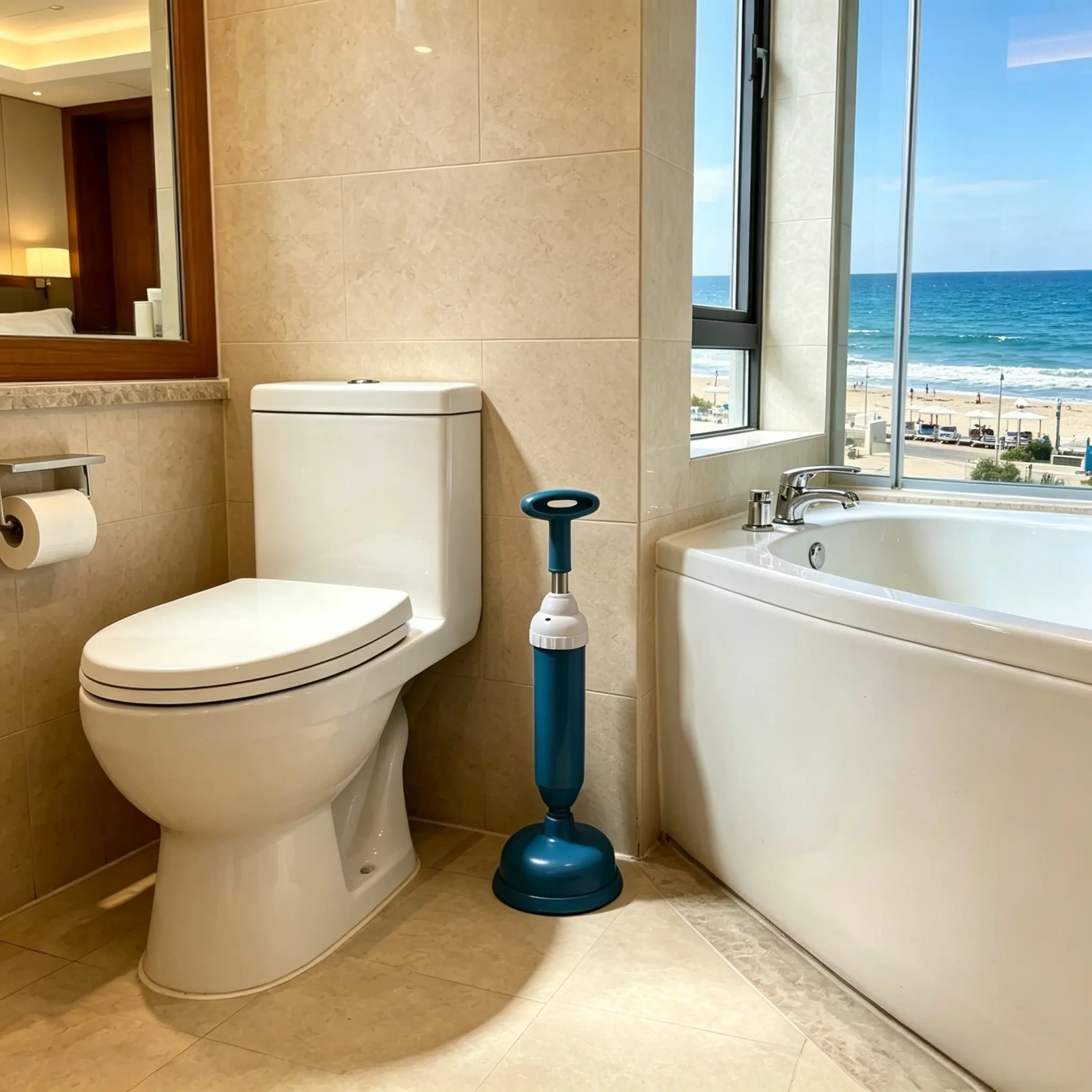 /blue Powerful Plunger, Toilet Drain Unblocker, Sewer Plunger, Easy Plumbing Solution, Efficient Waste Removal Tool