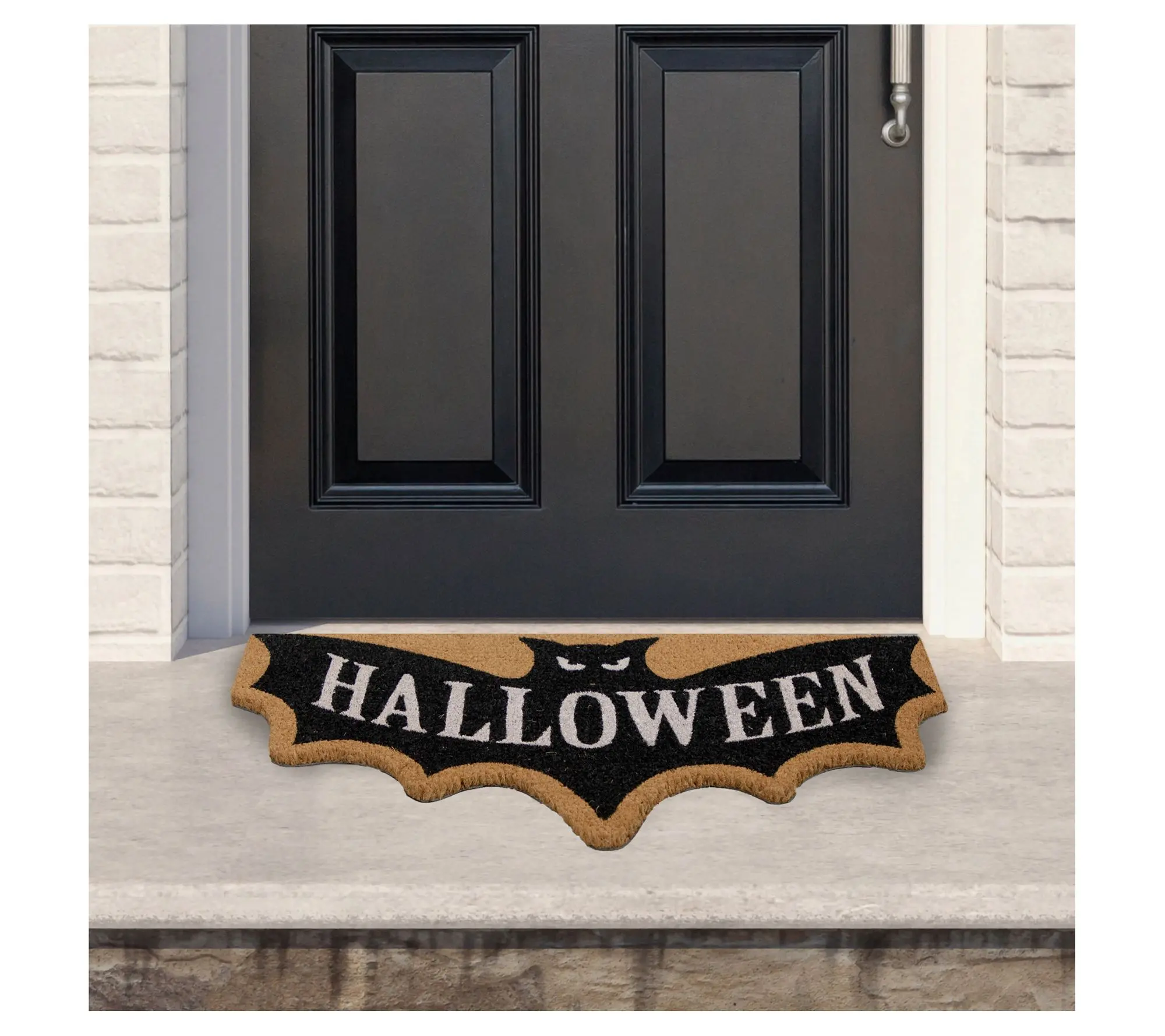 Northlight "Halloween" Bat Shaped Doormat 18" x30"