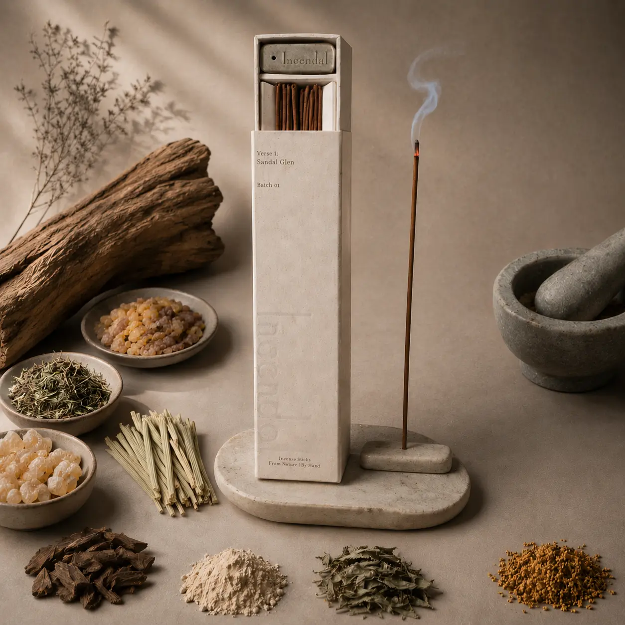 Incendal Verdant Citrus Incense Natural Incense Sticks Suitable for meditation, yoga, relaxation, purification, spiritual rituals, and home fragrance use.