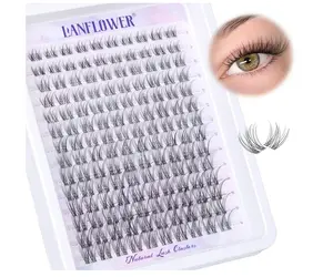 Natural Lash Clusters Clear Band Eyelash Clusters Wispy Individual Lashes C Curved Cluster Eyelash Extensions Invisible Band Cluster Lashes by Lanflower