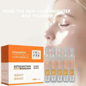 30pcs Single-Use Astaxanthin Raw Serum, Deeply Moisturizing and Hydrating, Firming and Lifting, for Smoother, Firmer Light Beige - Contains Rice, Alcohol-Free Formula, Suitable for Sensitive and All Light Beige Types, Skincare