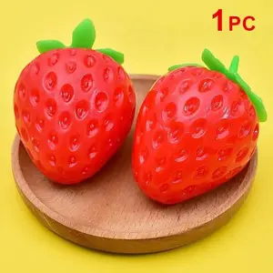Large Strawberry Soft Plush Toy, Slow Bounce Fruit Ventilation Toy, Fun Sensory Comfort Toy, Home Decor Interactive Prize, Christmas Gift, Squishies