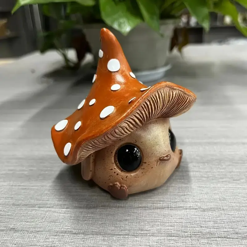 Magic Mushroom Fairy Garden Gnome Statue Garden Sculptures Statues Resin Handmade Decorative Home Garden Decor Statue Decorations, Ideal Gift for Christmas Valentine's Day Thanksgiving