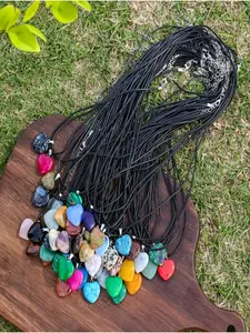 30-Piece Set Random Color Crystal Heart Pendants with Chains, DIY Jewelry Kit, Perfect for Women, Parties, Halloween Gifts