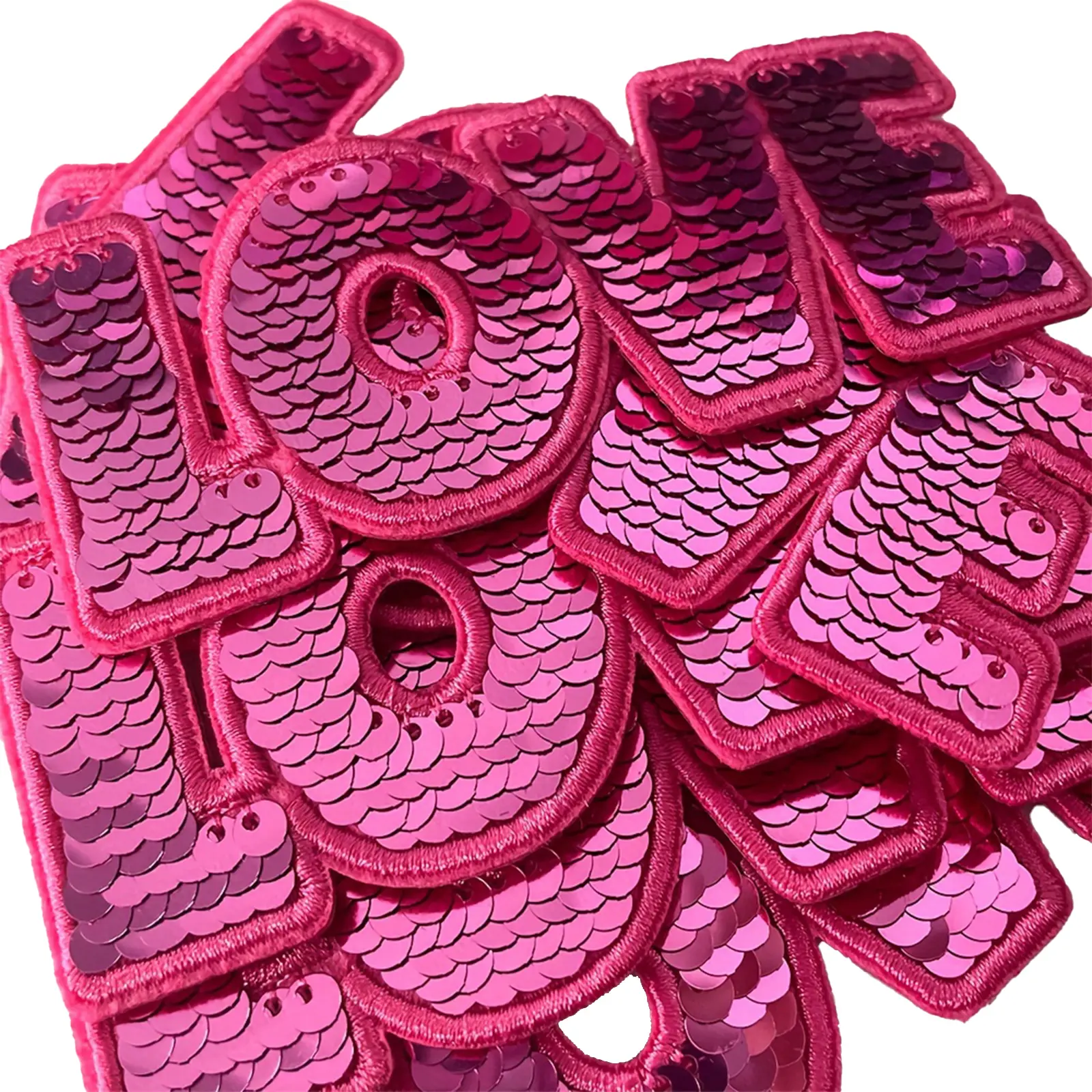 Iron On Sequin Embroidered Patches Cute Bling LOVE Letters Assorted Sew On Fashion Applique DIY Accessories Deco for Clothing Jeans Hats Backpack