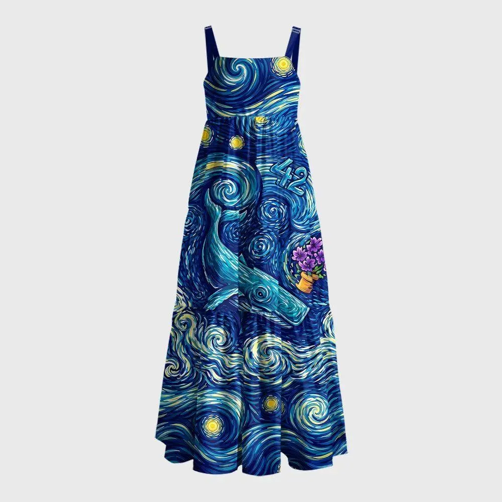 Ultimate Answer To The Universe Art Pattern Geek Tiered Cami Maxi Dress