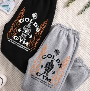 Gold's Gym Wolves Sweatpants - Gym Graphic Design Pants Comfortable Stylish Fit For Gym Enthusiasts, Matching Unisex Pants Cozy Comfortable , Trending 26 M