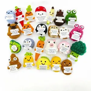 Handmade Crochet Yarn Dolls, Christmas Potato Pineapple Watermelon Decorations, Halloween Christmas Ornaments, Gifts, Set of 1/3 Pieces, Crochet Figure