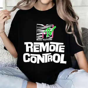 100 Percent Cotton Casual Style T-Shirt MTV Remote Control Graphic Design Summer Wear Gift For Music Lovers And Fashion Enthusiasts