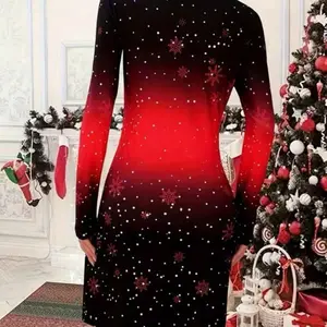EMERY ROSE Colorful Striped Round Neck Casual Dress For Women, Fashion Holiday Dress, Spring/Autumn Long Sleeve Womenswear