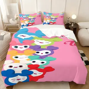3-piece TWICE LOVELYS themed bedding set. Stylish, trendy, unique, lightweight and soft. Includes 1 duvet cover and 2 pillowcases, comforter not included. Perfect for bedroom, home and dorm decor, suitable for all seasons.