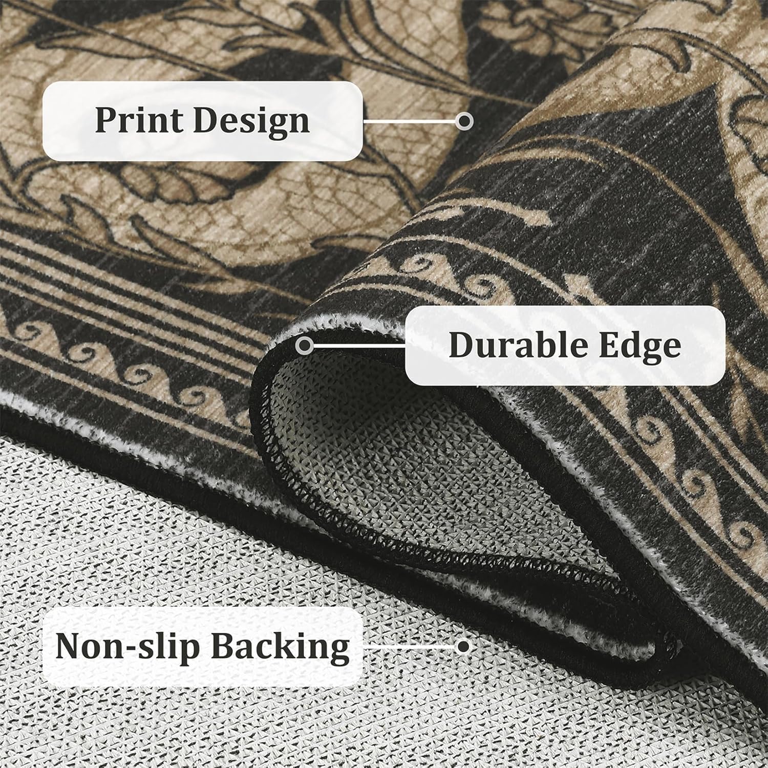 Snake Area Rug, Washable Soft Living Room Rugs Non Slip Low Pile Stain Resistant Large Throw Carpet for Bedroom Nursery Dining Room Accent Textured Floor Cover